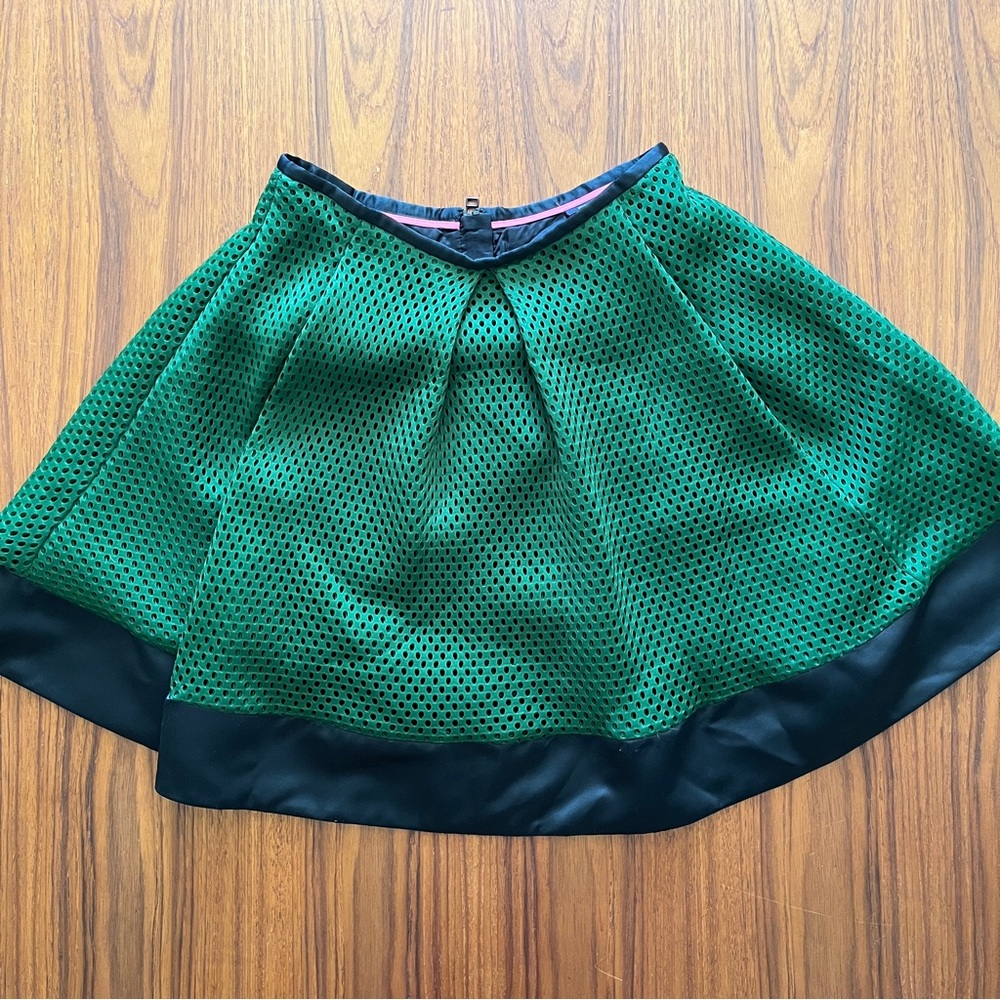 Pink Tartan Circle Skirt Green Mesh Black Satin Hem Size 4